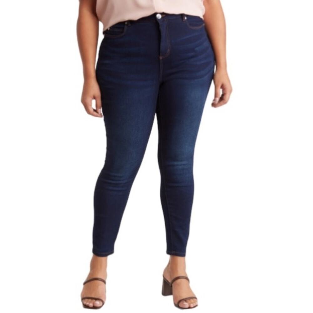 TAHARI Womens 20W Chloe Mid Rise Tummy Tuck Skinny Jeans NEW